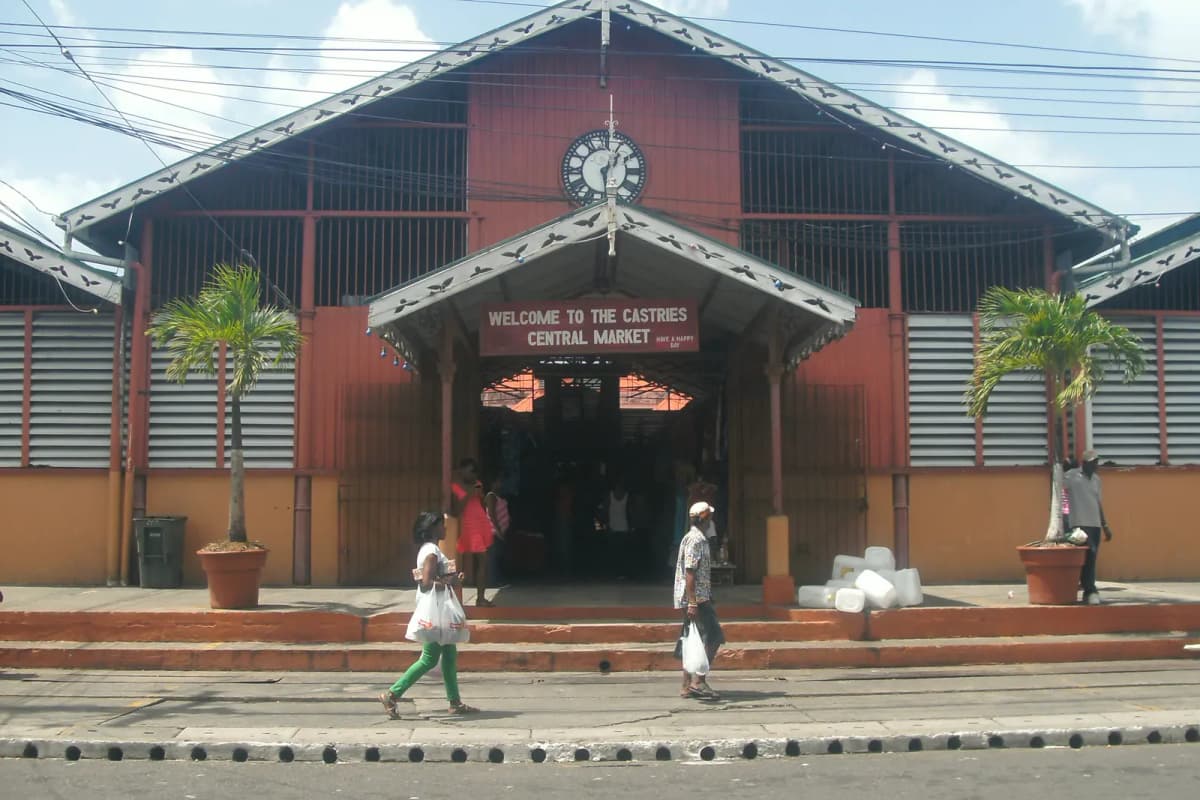 Le marché de Castries, à Sainte-Lucie.